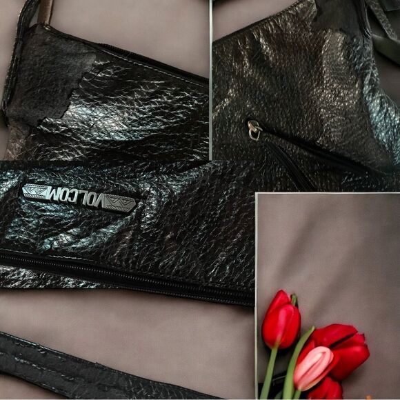 15% 3+ items l Volcom Bags l Black Leather l Purse, Bag l Single Handle l VGUC - Picture 4 of 13